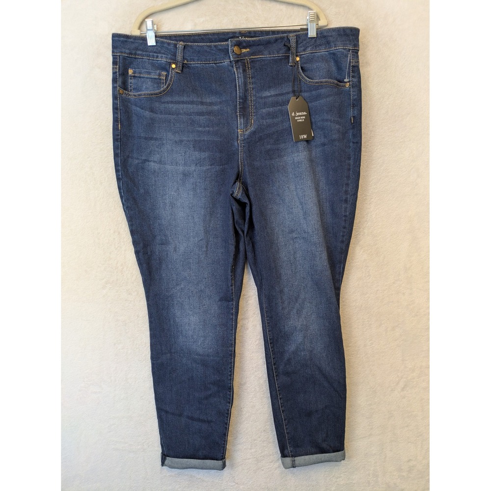 NEW d.jeans Ankle Jeans Women's 18W Dark Maxwell High Rise Stretch